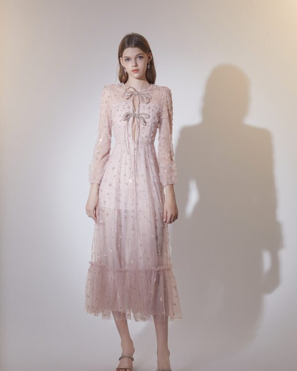 Crystal Beaded Bow Dress