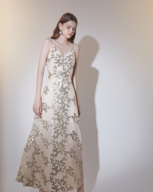 Butterfly Sequin Crystal-Chain Dress