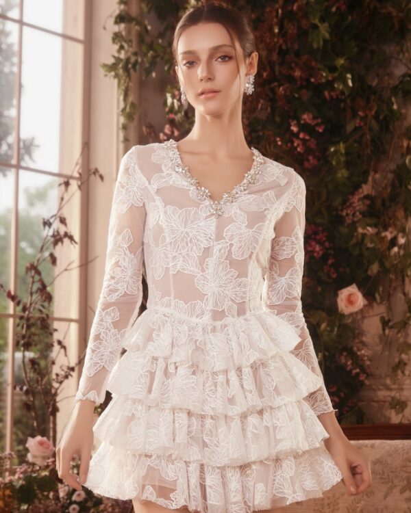 3D Embroidered Crystal Dress