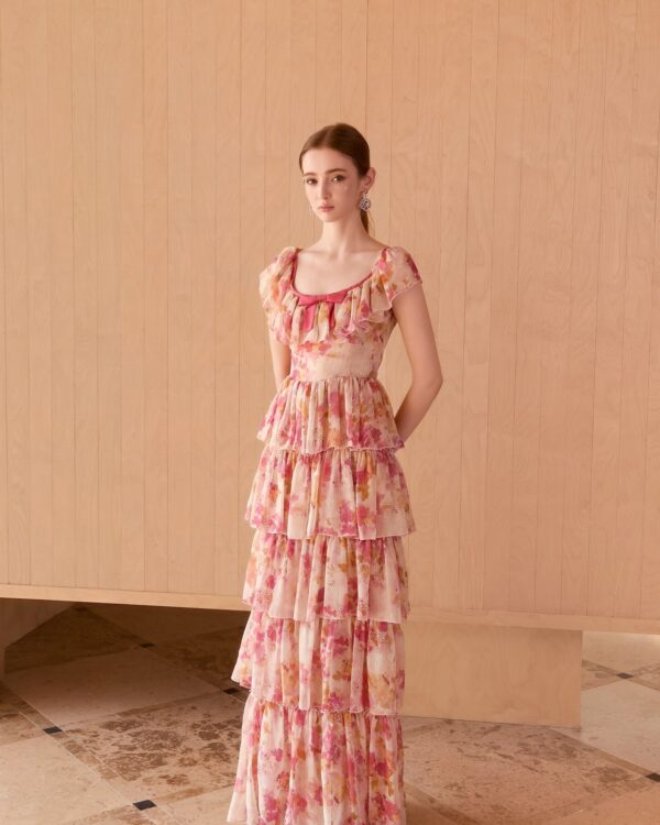 Silk Metallic Bow Couture Dress