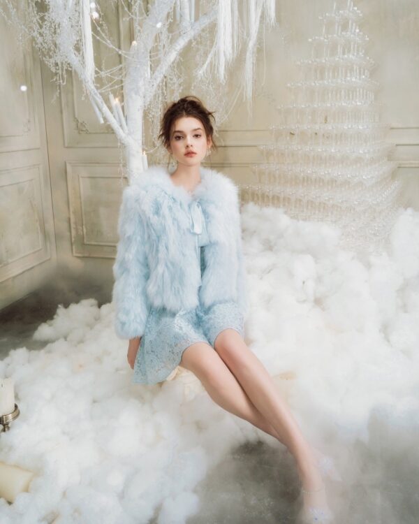 Ribbon Fox Fur Jacket (Fox Fur)