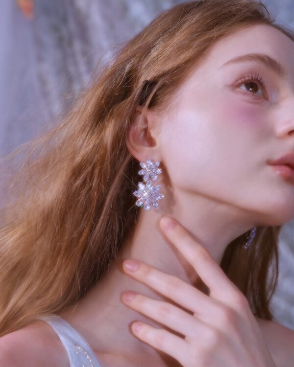 Crystal Floral Statement Earrings