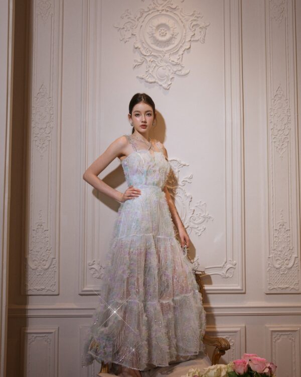 Elegant Beaded Crystal-Chain Dress