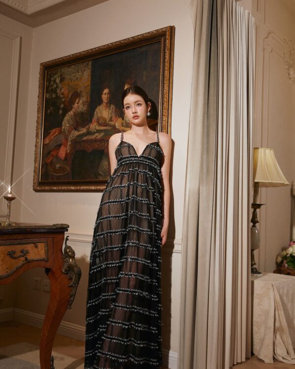 Luxury Sequin Crystal-Chain Embellished Dress