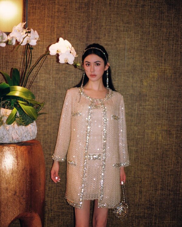 Hand-Embroidered Crystal Set