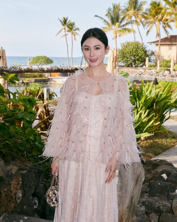 Hand-Embroidered Crystal Floral Set