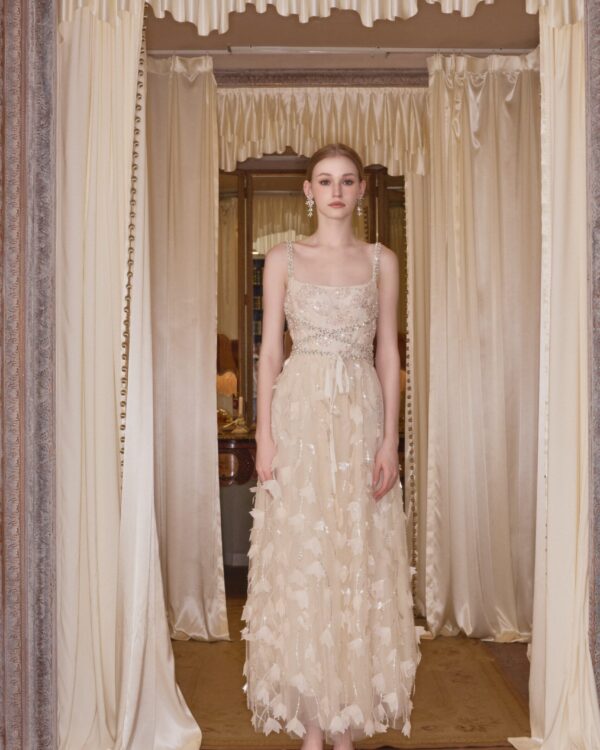 Maple Glow Heavy Beaded Dress