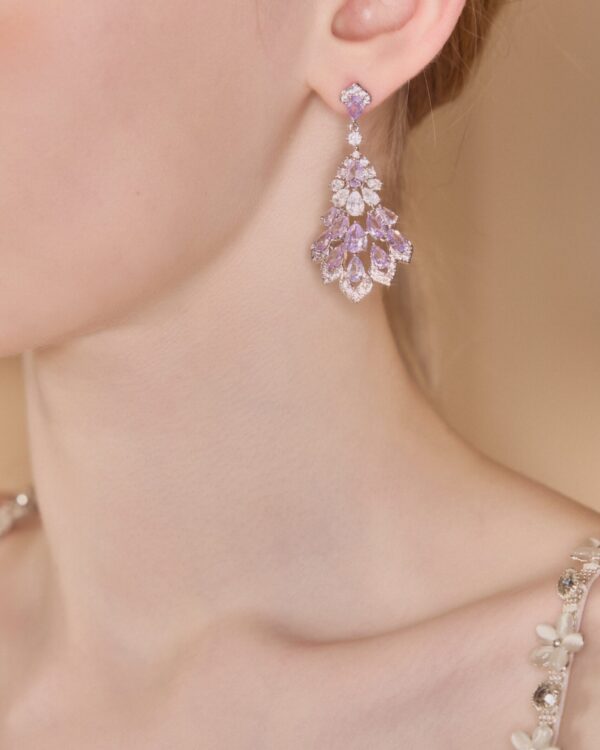 Diamond-Shaped Multicolor Crystal Earrings